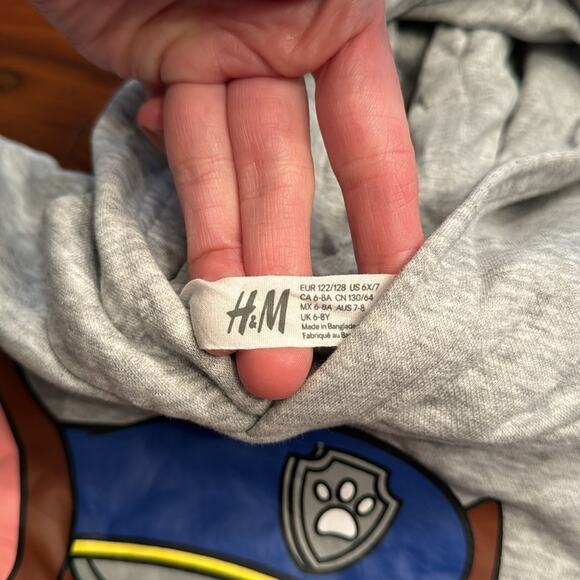 H&M paw patrol hooded sweatshirt grey 6x-7 - Picture 5 of 6